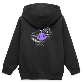 yoga - Sweat Premium à capuche zippé enfant bio - noir - Dos - AI Model Kid Male (0cm)