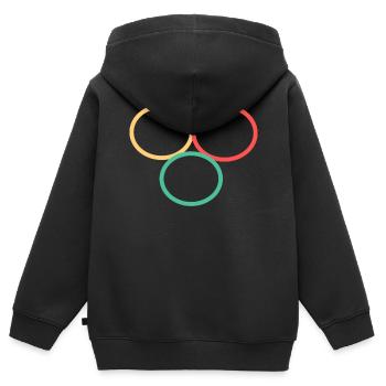 Drei Kreise Simpel Design - Kinder Premium Organic Zip Hoodie - Schwarz - Hinten - AI Model Kid Male (0cm)