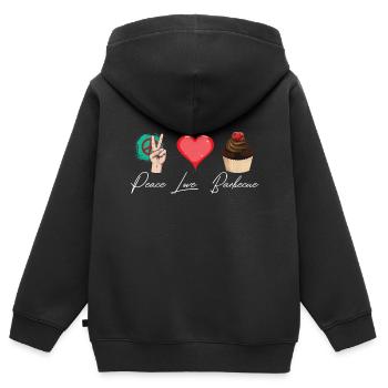 Muffin und Muffins süßes Gebäck - Kinder Premium Organic Zip Hoodie - Schwarz - Hinten - AI Model Kid Male (0cm)