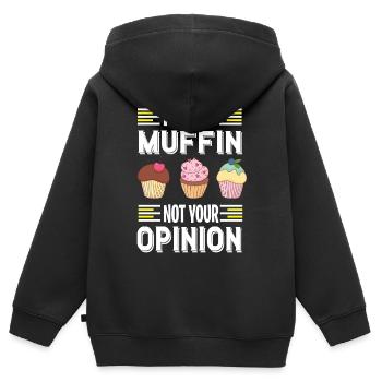 Ich will Muffins essen ein süßes Gebäck - Kinder Premium Organic Zip Hoodie - Schwarz - Hinten - AI Model Kid Male (0cm)