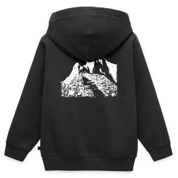 Machu Picchu Pérou Inca Cadeau - Sweat Premium à capuche zippé enfant bio - noir - Dos - AI Model Kid Male (0cm)
