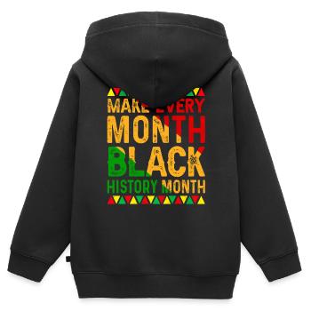 Black History Month Black History American - Kinder Premium Organic Zip Hoodie - Schwarz - Hinten - AI Model Kid Male (0cm)