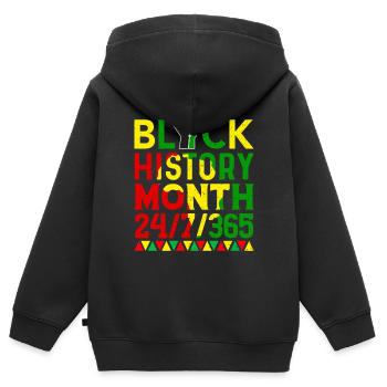 Black History Month Black History American - Kinder Premium Organic Zip Hoodie - Schwarz - Hinten - AI Model Kid Male (0cm)