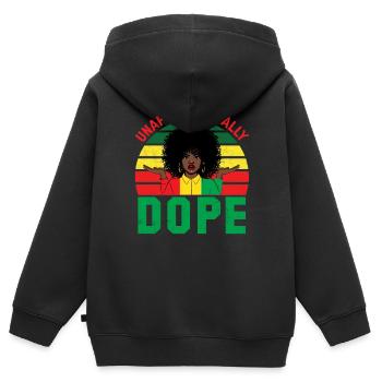 Black History Month Black History American - Kinder Premium Organic Zip Hoodie - Schwarz - Hinten - AI Model Kid Male (0cm)