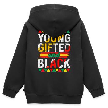 Black History Month Black History American - Kinder Premium Organic Zip Hoodie - Schwarz - Hinten - AI Model Kid Male (0cm)