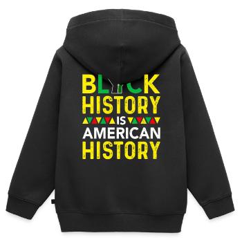 Black History Month Black History American - Kinder Premium Organic Zip Hoodie - Schwarz - Hinten - AI Model Kid Male (0cm)