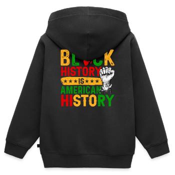 Black History Month Black History American - Kinder Premium Organic Zip Hoodie - Schwarz - Hinten - AI Model Kid Male (0cm)