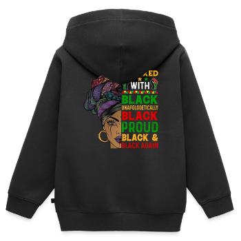 Black History Month Black History American - Kinder Premium Organic Zip Hoodie - Schwarz - Hinten - AI Model Kid Male (0cm)