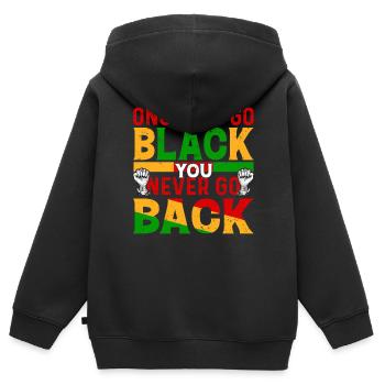 Black History Month Black History American - Kinder Premium Organic Zip Hoodie - Schwarz - Hinten - AI Model Kid Male (0cm)