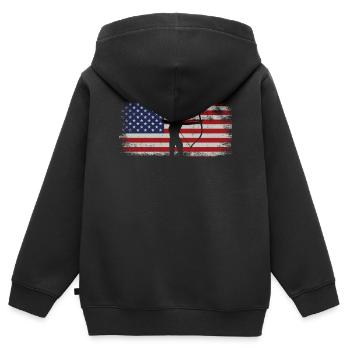 Archery Bow Archer Girl Usa - Kinder Premium Organic Zip Hoodie - Schwarz - Hinten - AI Model Kid Male (0cm)