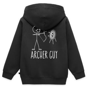 Archery Bow Archer Vintage Archer - Kinder Premium Organic Zip Hoodie - Schwarz - Hinten - AI Model Kid Male (0cm)