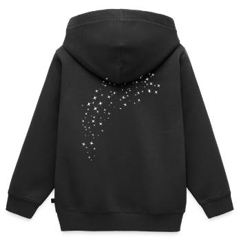 Weisser Sternenhimmel - Kinder Premium Organic Zip Hoodie - Schwarz - Hinten - AI Model Kid Male (0cm)