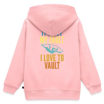 Perchiste pour le saut à la perche - Sweat Premium à capuche zippé enfant bio - rose - Dos - AI Model Kid Female (0cm)