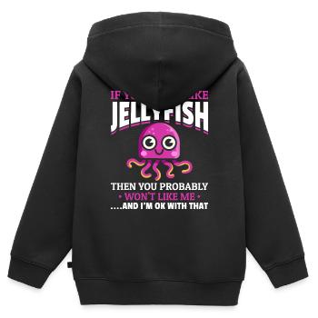Méduses Méduses Amant I Si vous n’avez pas de méduses - Sweat Premium à capuche zippé enfant bio - noir - Dos - AI Model Kid Male (0cm)