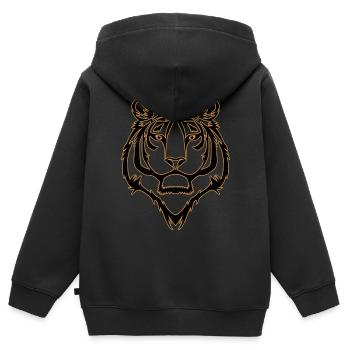 Tiger Motiv - Kinder Premium Organic Zip Hoodie - Schwarz - Hinten - AI Model Kid Male (0cm)