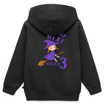 Süße Hexe Geburtstagsmotiv Ich Bin 3 Jahre Mädchen - Kinder Premium Organic Zip Hoodie - Schwarz - Hinten - AI Model Kid Male (0cm)