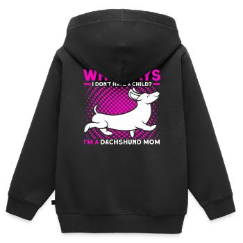Dackel Dackel Dackel Mama Dackel Haustier - Kinder Premium Organic Zip Hoodie - Schwarz - Hinten - AI Model Kid Male (0cm)