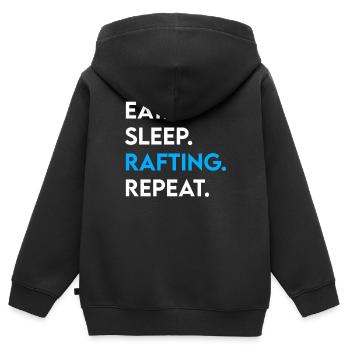 manger du sommeil rafting répéter - Sweat Premium à capuche zippé enfant bio - noir - Dos - AI Model Kid Male (0cm)