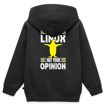 Je veux Linux du Nerd et pas de geeks - Sweat Premium à capuche zippé enfant bio - noir - Dos - AI Model Kid Male (0cm)