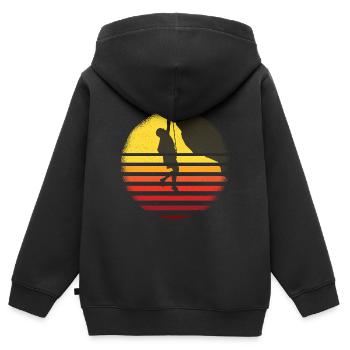 Klettern Bouldern Bergsteiger Berg Kletterwand - Kinder Premium Organic Zip Hoodie - Schwarz - Hinten - AI Model Kid Male (0cm)