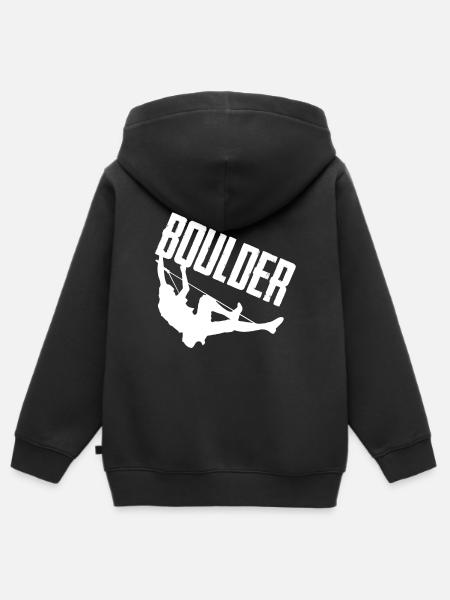 Bouldern Bergsteiger Kletterwand Klettern - Kinder Premium Organic Zip Hoodie - Schwarz
