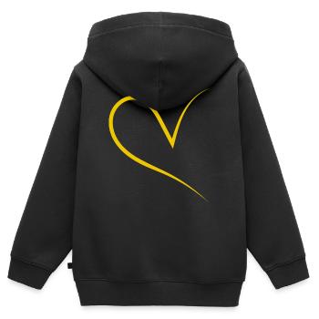 Halbes Herz Gelb Simpel - Kinder Premium Organic Zip Hoodie - Schwarz - Hinten - AI Model Kid Male (0cm)