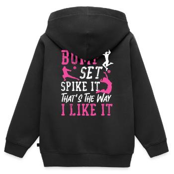 Volleyball Player Team Bump Set - Kinder Premium Organic Zip Hoodie - Schwarz - Hinten - AI Model Kid Male (0cm)