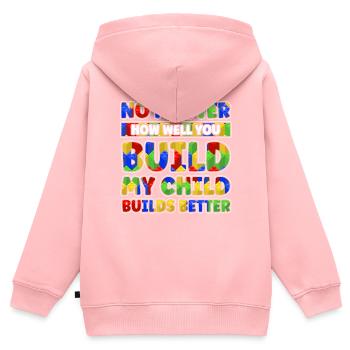 Build clamping block building block - Kids Premium Organic Zip-up Hoodie - rose - Back - AI Model Kid Female (0cm)