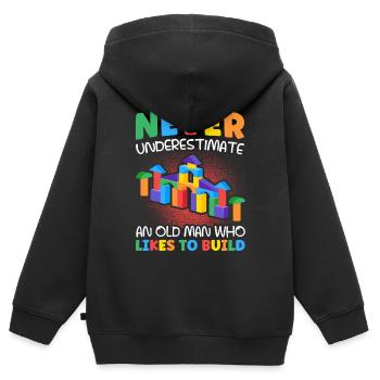 Build clamping block building block - Kids Premium Organic Zip-up Hoodie - black - Back - AI Model Kid Male (0cm)