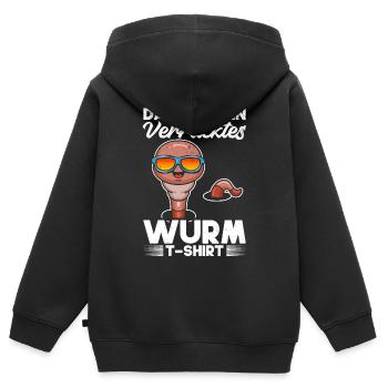 Das Ist Mein Verrücktes Wurm T-Shirt Wurm - Kinder Premium Organic Zip Hoodie - Schwarz - Hinten - AI Model Kid Male (0cm)