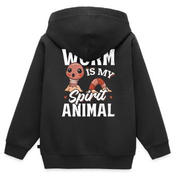Wurm ist mein Geist Animal Wurmliebhaber Wurm - Kinder Premium Organic Zip Hoodie - Schwarz - Hinten - AI Model Kid Male (0cm)