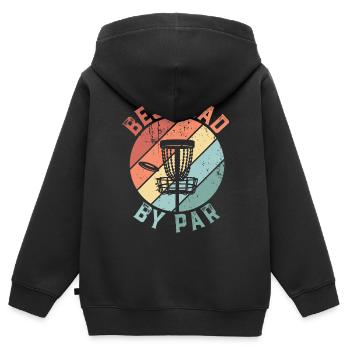 Retro Best Dad By Par Disc Golf Fête des Pères - Sweat Premium à capuche zippé enfant bio - noir - Dos - AI Model Kid Male (0cm)