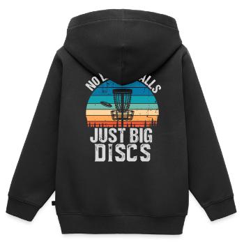 Drôle de disc golf cadeau pas de petites balles - Sweat Premium à capuche zippé enfant bio - noir - Dos - AI Model Kid Male (0cm)