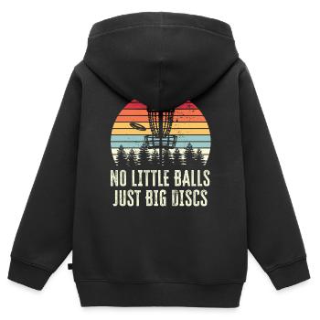 Pas de petites balles juste de gros disques Disc Golf Drôle - Sweat Premium à capuche zippé enfant bio - noir - Dos - AI Model Kid Male (0cm)