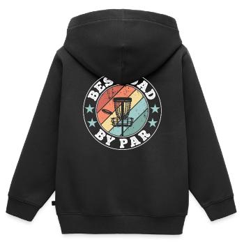 Disc Golf Meilleur Papa par Par Drôle Cadeau fête des Pères - Sweat Premium à capuche zippé enfant bio - noir - Dos - AI Model Kid Male (0cm)