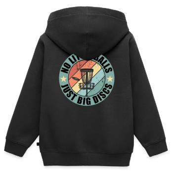 Drôle Retro Disc Golf Vintage Design - Sweat Premium à capuche zippé enfant bio - noir - Dos - AI Model Kid Male (0cm)