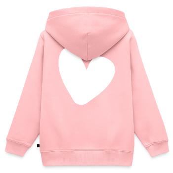 Weisses Herz Einfaches Design - Kinder Premium Organic Zip Hoodie - Rosa - Hinten - AI Model Kid Female (0cm)
