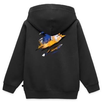 Joueur de volleyball Équipe Scratch - Sweat Premium à capuche zippé enfant bio - noir - Dos - AI Model Kid Male (0cm)