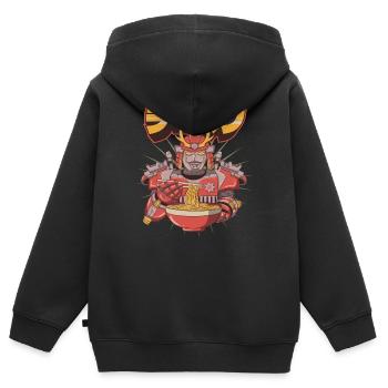 Cyborg Robot Ramen Noodles Cyber Punk Cyber - Sweat Premium à capuche zippé enfant bio - noir - Dos - AI Model Kid Male (0cm)