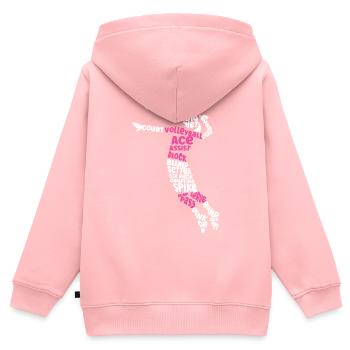 Volleyball Player Team Word Cloud - Kids Premium Organic Zip-up Hoodie - rose - Back - AI Model Kid Female (0cm)