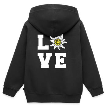 Edelweiss LOVE Alpes Alpes-Edelweiss Randonnée - Sweat Premium à capuche zippé enfant bio - noir - Dos - AI Model Kid Male (0cm)