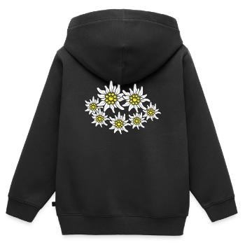 Edelweiss Alpes Alpes-Edelweiss Randonnée - Sweat Premium à capuche zippé enfant bio - noir - Dos - AI Model Kid Male (0cm)