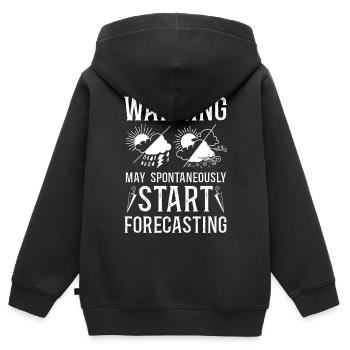 Météorologue Prévisions météorologiques - Sweat Premium à capuche zippé enfant bio - noir - Dos - AI Model Kid Male (0cm)