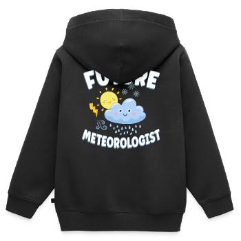 Météorologue Prévisions météorologiques - Sweat Premium à capuche zippé enfant bio - noir - Dos - AI Model Kid Male (0cm)