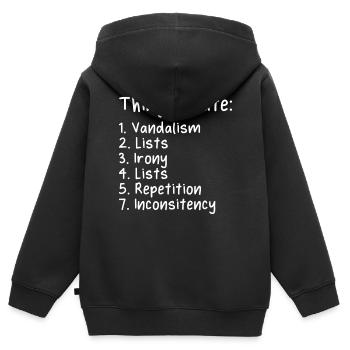 Funny Sarcasm Sarcastic - Kids Premium Organic Zip-up Hoodie - black - Back - AI Model Kid Male (0cm)