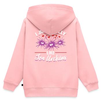 Seeigel Meerestier Ich mag Seeigel einfach - Kinder Premium Organic Zip Hoodie - Rosa - Hinten - AI Model Kid Female (0cm)