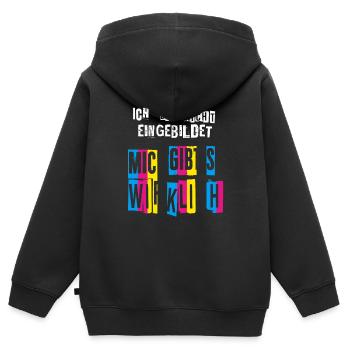 Ich bin nicht eingebildet Mich gibts wirklich - Kinder Premium Organic Zip Hoodie - Schwarz - Hinten - AI Model Kid Male (0cm)