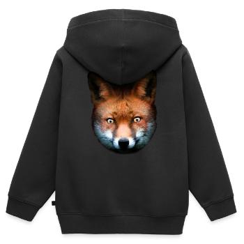 Fuchs Rotfuchs Tierisch Tiermotiv Kinder - Kinder Premium Organic Zip Hoodie - Schwarz - Hinten - AI Model Kid Male (0cm)