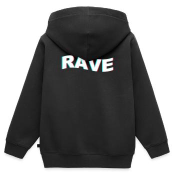 Rave Raver - Sweat Premium à capuche zippé enfant bio - noir - Dos - AI Model Kid Male (0cm)