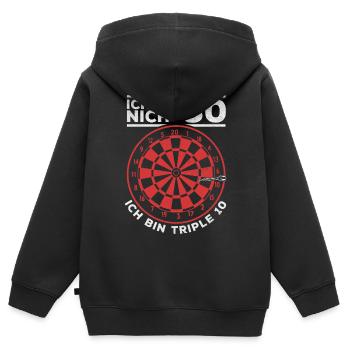 Ich bin nicht 30 Ich bin triple 10 - Dartspieler - Kinder Premium Organic Zip Hoodie - Schwarz - Hinten - AI Model Kid Male (0cm)